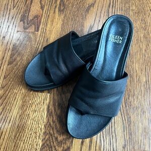 Eileen Fisher Black Leather Sandals, size 7